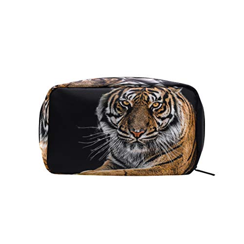 Animal Tiger Neceser Cosméticos Neceser Cosméticos Estuche Bolsa de Maquillaje Bolsa Organizador de Monedero con Compartimentos Accesorios de Viaje Mini