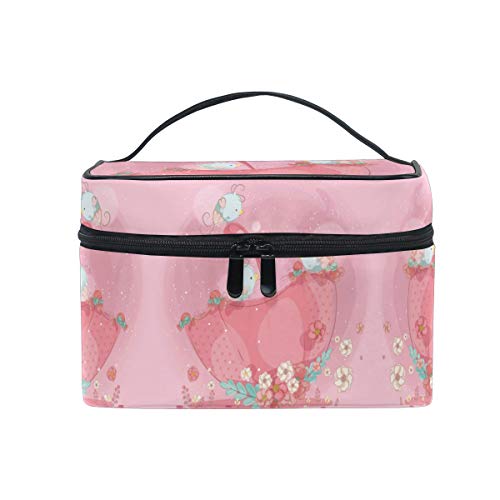 Animales De Pájaros Rosados ​​Infantiles Organizador Bolsa de Cosméticos Bolsas Neceseres de Maquillaje Estuche de Aseo de Tocador para Mujeres Señoras Niñas