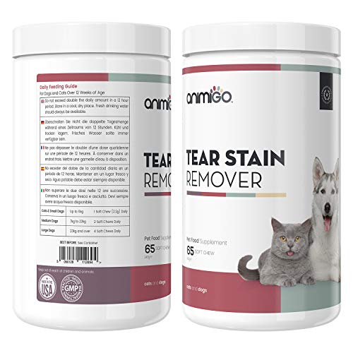 Animigo Limpiador de Ojos para Perros y Gatos | Suplemento Natural para Manchas Lagrimales, Inmunidad y Membrana Mucosa | Eufrasia, Malvavisco y Arándano. Vitaminas A, B y C | 60 Cápsulas Blandas