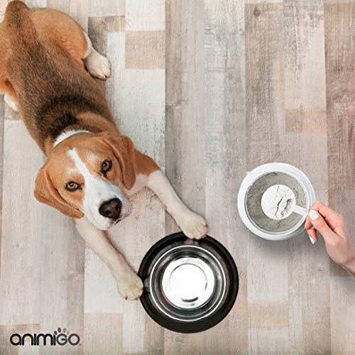 Animigo Vitaminas para Perros y Gatos en Polvo | Multivitaminas y Minerales para la Piel, Pelo y | Vitamina A, B, C, D y K | Complemento Alimenticio con Aminoácidos Esenciales y Taurina | 200gr
