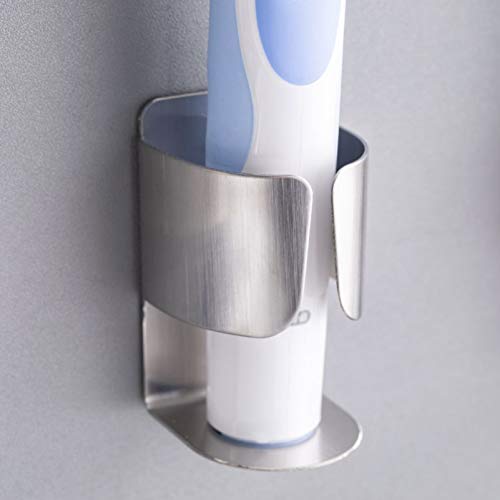 ANNGY Portacepillos de Dientes eléctrico, Autoadhesivo montado en Pared de Acero Inoxidable 304 Organizador de Almacenamiento Soporte para Cepillo de Dientes eléctrico,Pasta de Dientes(2 Paquetes)