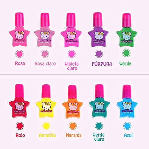 Anpro Kit de Manicura,Esmalte de Uñas Desgarrado para Niñas, Juguetes para Chicas, Regalo de Princesa para Niñas en Fiesta,Cumpleaños,Navidad