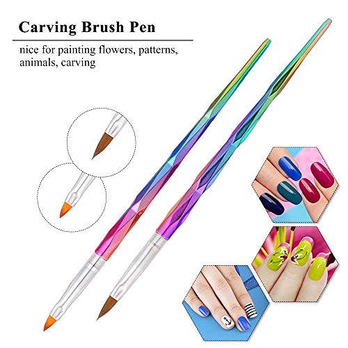 Anself 10Pcs Pinceles Uñas Kit de Cepillo de Uñas UV Diseño de Arte Uñas de Gel Pintura Pluma de Dibujo Conjunto de Herramientas de Uñas