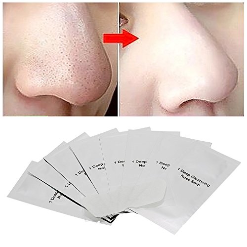 ANSELF - 10pcs Removedor de Espinilla Acné Puntos Negros de Poros de Nariz para la Limpieza Profunda (Tira Incluye Carbón Vegetal Extracto)