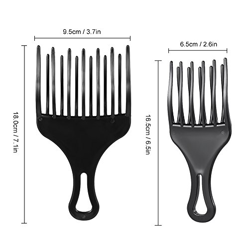 Anself 2ST Pelo Peine Pick Peine Afro, Plástico High & Low Gear para Hombre y Mujer