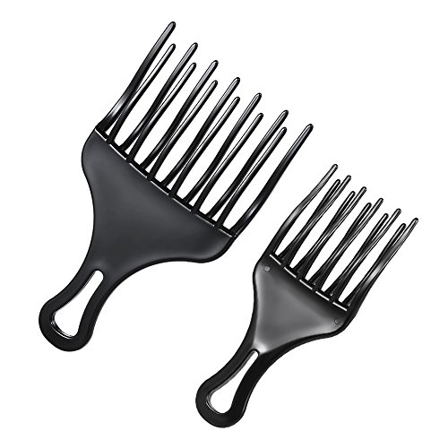 Anself 2ST Pelo Peine Pick Peine Afro, Plástico High & Low Gear para Hombre y Mujer