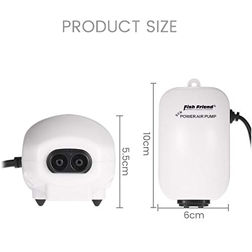 Anself - Juego de Acuario Pecera - Bomba Doble Salida 3W+2X 2.5m 4mm Manguera de Tubo de oxígeno+2X Válvula de Parada+6X Ventosas+2X Piedra de Burbuja de Aire