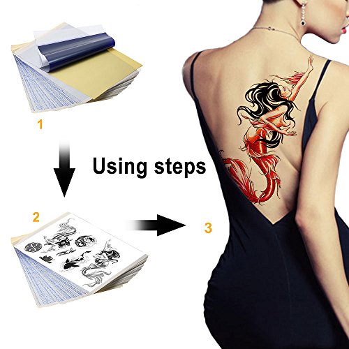 Anself Papel de Transferencia para Tatuaje Cuatro Capas de Hojas de Copia para Tatuaje Tattoo Transfer Paper (#2)