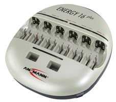 Ansmann Energy 16 Plus - Estación de Carga (para Pilas AAA, AA, 1-6 Baby C, Mono Dy Puerto USB)