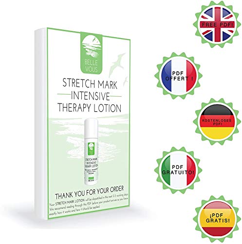 Antiestrias Crema - (100 ml) Organicos y Naturales Crema Estrias Embarazo - Reduzca las estrías y cicatrices de la cirugía, Embarazo y cicatrices queloides - Loción de terapia intensiva orgánica natural