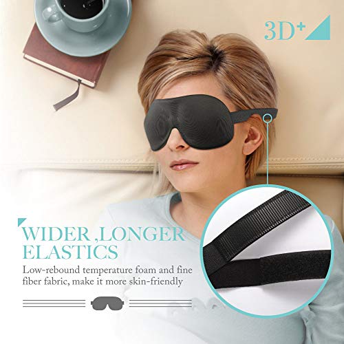 Antifaz para dormir, KAILH Tapa de Ojo Máscara de Dormir para Mujeres y Hombres, Máscara De Ojos Cómoda y Ultra Suave Para El Contorno 3D Con Contorno Ajustable.