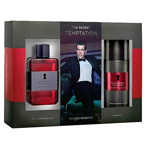 Antonio Banderas SET HOMBRE-A. Banderas THE SECRET TEMPTATION (100ml edt, 150ml deodorant spray), Zapatillas Unisex adulto, Negro, Una talla
