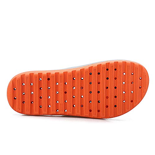 AOSHE Sandalias de Piso Casuales Antideslizantes,Zapatillas de baño Antideslizantes, Sandalias de baño Interior-Mandarina Azul_39,Zapatillas de Ducha Transpirables
