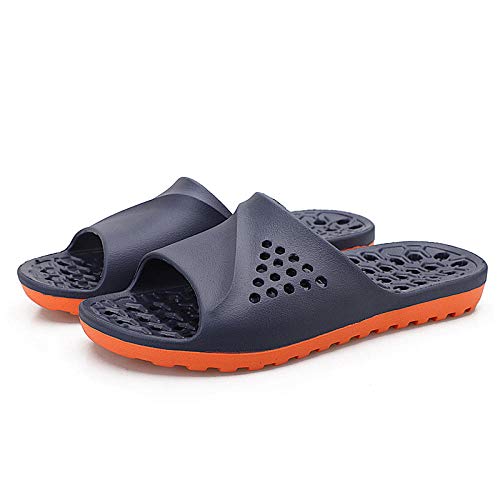 AOSHE Sandalias de Piso Casuales Antideslizantes,Zapatillas de baño Antideslizantes, Sandalias de baño Interior-Mandarina Azul_39,Zapatillas de Ducha Transpirables