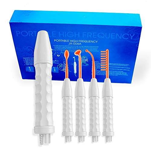 Aozzy Portátil Alta Frecuencia Facial Belleza de Dispositivos para Quitar Arrugas, Acné y Alopecia con 4 Electrodos