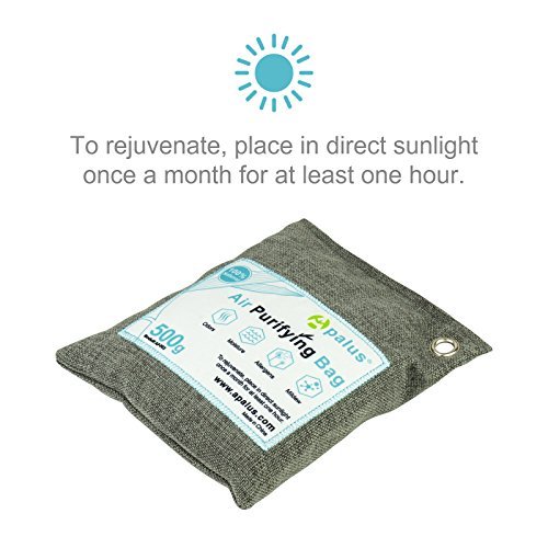 Apalus ® Bolsa de Carbón Activo De Bambú, Deshumidificador Y Purificador De Aire. Ambientador Natural, Desodorante para Eliminar los Olores del Automóvil, Armarios, Zapatos, (Set Familia)