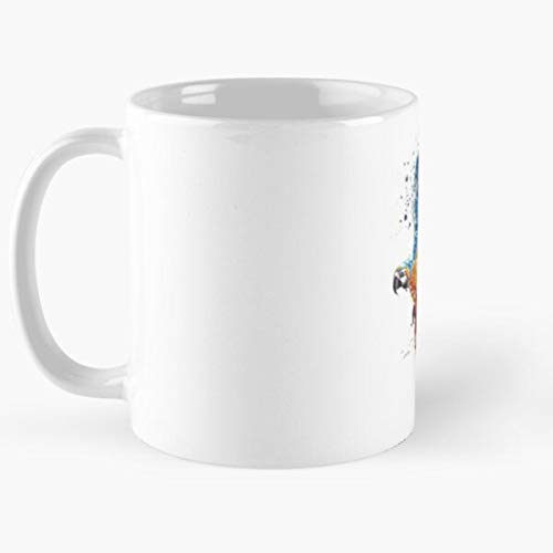 Aparrot-birds-splash Classic Mug - Novelty Ceramic Cups 11oz, Unique Birthday And Holiday Gifts For Mom Mother Father-teiltspe