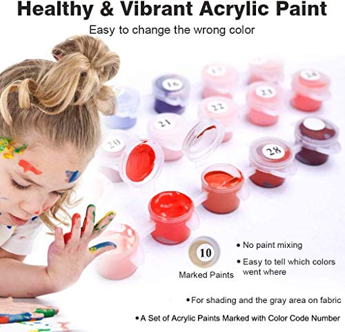 APERIL Pintar por Numeros Adultos Niños DIY Pintura por Números con Pinceles y Pinturas-16 * 20 Pulgadas, Sin Marco (Style B)