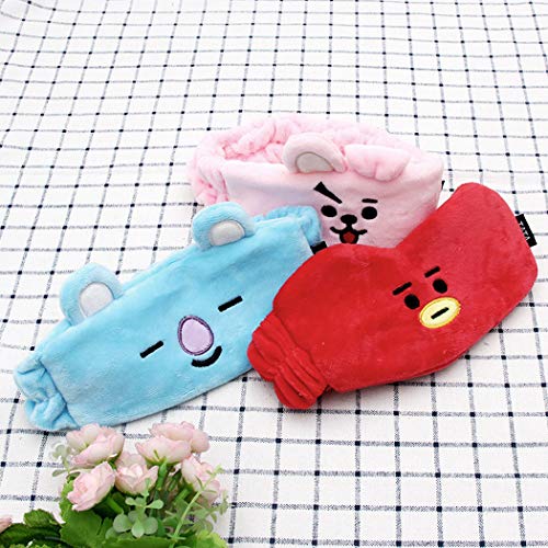 APHT Mujeres Kpop BTS Bangtan Boys Máscara de ojo para dormir Lindo elástico Coral Fleece para maquillaje Ducha y Cosplay Suga Jimin Jin Jung Jook J-Hope Rap-Monster V Accesorios de dibujos animados