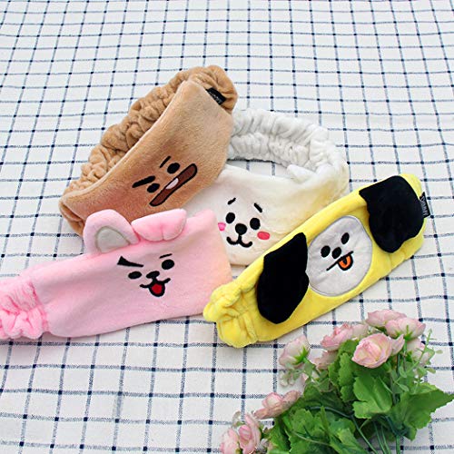 APHT Mujeres Kpop BTS Bangtan Boys Máscara de ojo para dormir Lindo elástico Coral Fleece para maquillaje Ducha y Cosplay Suga Jimin Jin Jung Jook J-Hope Rap-Monster V Accesorios de dibujos animados
