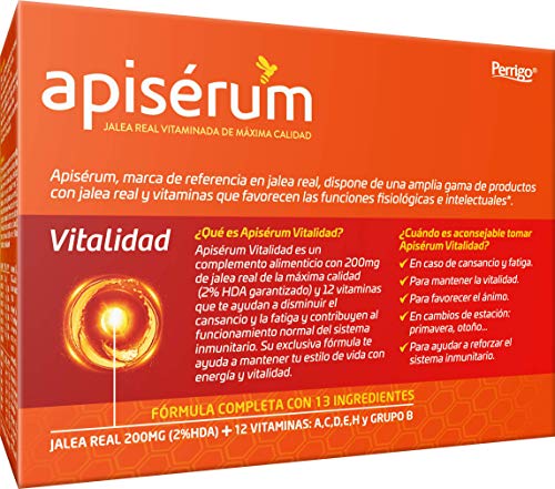 Apisérum Pack Vitalidad Cápsulas - 3 meses de tratamiento - Jalea Real con Vitamina C - Multivitamínico - Vitaminas A,C,D,E,H y grupo B Ayuda a reforzar el sistema inmunitario*