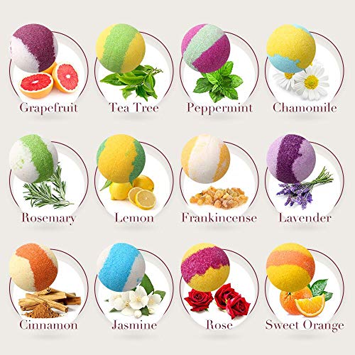 Aprilis 12 Bombas de Baño, Exuberantes Efervescencias flotantes de Spa, Productos de Baño Imprescindibles, Baño de Burbujas, Sales de Baño