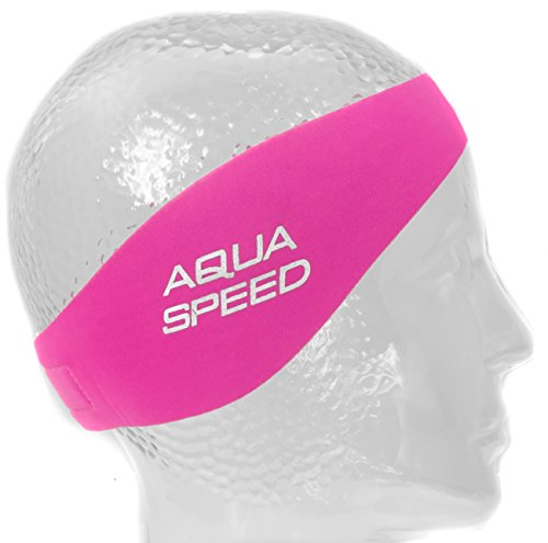 Aqua Speed® EARBAND JR Banda para la Cabeza | Niños | Neopreno | Natación | 50 cm | Cinta de los oídos | Banda para el Cabello, Color:Pink 03