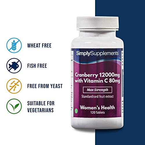 Arándanos rojos 12000mg - ¡Bote para 4 meses! - Apto para veganos - 120 comprimidos - Simply Supplements