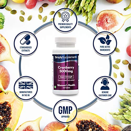 Arándanos Rojos 5000mg - ¡Bote para 4 meses! - Apto para veganos - 360 Comprimidos - SimplySupplements