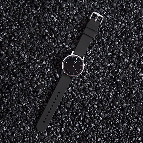 Archer Watch Straps | Repuesto de Correa Reloj de Silicona para Hombre y Mujer, Caucho Fácil de Abrochar para Relojes y Smartwatch | Negro, 22mm