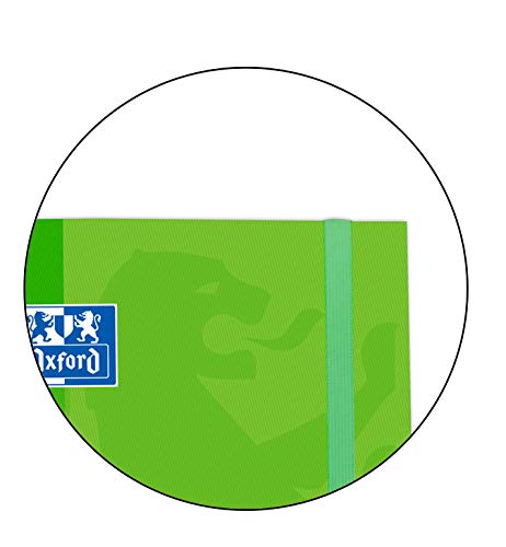 Archivador 4 anillas con recambio y goma Oxford, Tapa Extradura A4+ con Recambio 100 Hojas, Cuadrícula 5x5, Color Verde