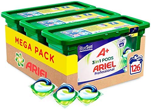 Ariel Allin1 Pods 126 lavados Professional A+ Detergente en Capsulas Para la Lavadora, Acabado profesional con la Fragancia de Siempre, 126 Lavados (3 x 42)