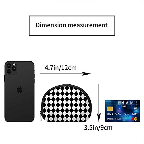 Arlequín Argyle Made Diamantes Negros Belleza Moda Mujeres Niñas Shell Cosmético Maquillaje Bolsa de Almacenamiento Monedas de Compras al Aire Libre Organizador de Billetera