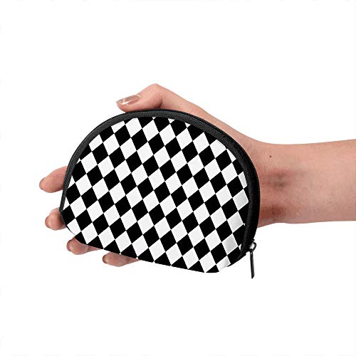 Arlequín Argyle Made Diamantes Negros Belleza Moda Mujeres Niñas Shell Cosmético Maquillaje Bolsa de Almacenamiento Monedas de Compras al Aire Libre Organizador de Billetera