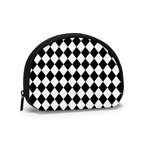 Arlequín Argyle Made Diamantes Negros Belleza Moda Mujeres Niñas Shell Cosmético Maquillaje Bolsa de Almacenamiento Monedas de Compras al Aire Libre Organizador de Billetera