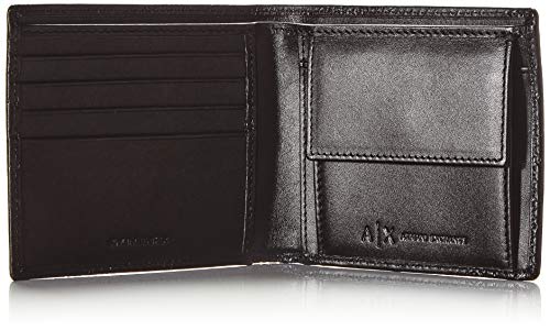Armani Exchange Bifold W/Coin Pocket, Cartera Doble para Hombre, Negro (Negro/Black), 2.5x11.3x9.8 Centimeters (B x H x T)