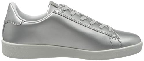 Armani Exchange Box Sole Sneakers, Zapatillas para Mujer, Plateado (Silver 00077), 37 EU