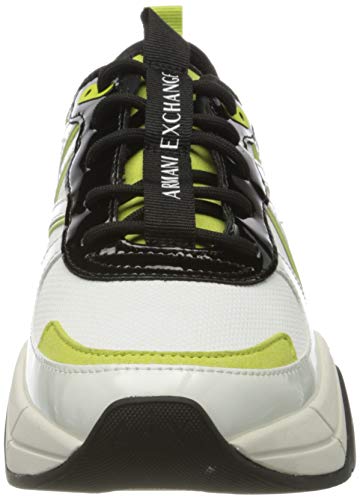 Armani Exchange Chunky Sneakers, Zapatillas para Mujer, Blanco (Off White+Black N769), 39 EU