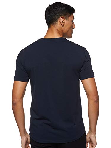 Armani Exchange Circle Logo V-Neck Camiseta, Azul (Navy 1510), Small para Hombre