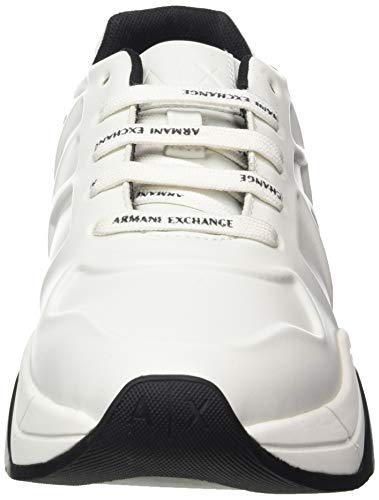 Armani Exchange Embossed Lace up Sneaker, Damen, Weiß (Op.White 00152), 40 EU