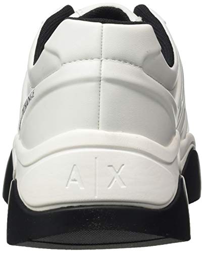 Armani Exchange Embossed Lace Up Sneaker, Zapatillas para Mujer, Blanco (Op.White 00152), 35.5 EU