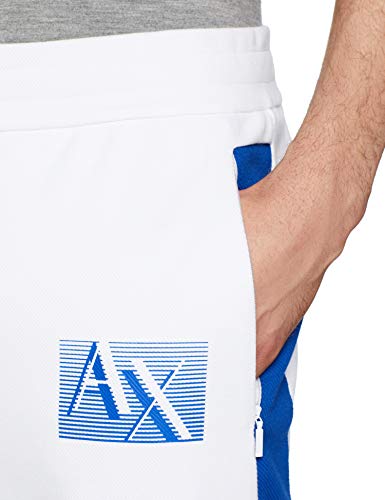 Armani Exchange Magnetic Stripe Logo (Under) Pantalones de Deporte, Azul (White/Marine 2166), W30/L32 (Talla del Fabricante: Small) para Hombre