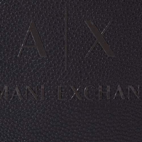 Armani Exchange - Medium Flat Crossbody Bag, Bolso bandolera Hombre, Negro (Black/Gun Metal), 29x2x27 cm (B x H T)