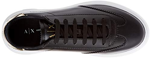 Armani Exchange Oversize Sole Sneakers, Zapatillas para Mujer, Negro (Black+Lt Gold R488), 41 EU