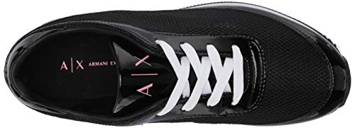 Armani Exchange Platform Sneakers, Zapatillas para Mujer, Negro (Black+White Logo 00002), 40 EU