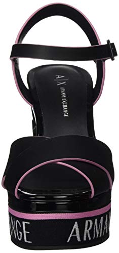 Armani Exchange Platform Wedges, Zapatos con Plataforma para Mujer, Negro (Black K001), 39 EU