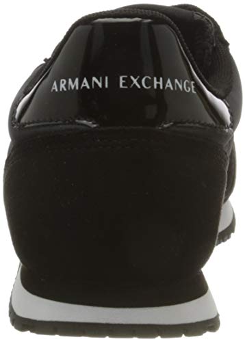Armani Exchange Retro Running, Zapatillas para Mujer, Black, 37 EU