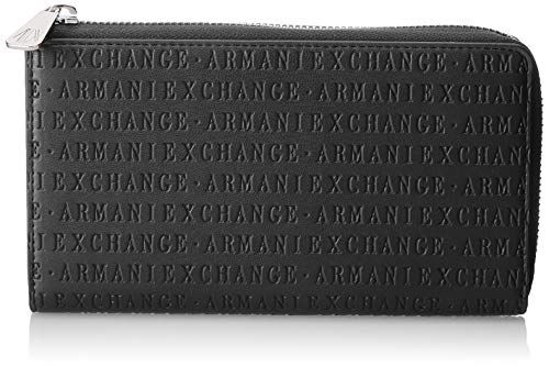 Armani Exchange - Round Zip Wallet, Carteras Mujer, Azul (Navy), 10.5x2.5x19 cm (B x H T)