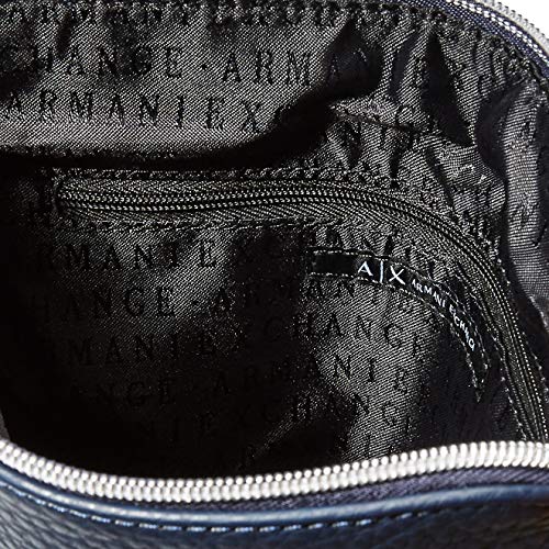 Armani Exchange - Small Flat Crossbody Bag, Bolso Hombre, Azul (Sargasso Sea), 10x10x10 cm (W x H L)