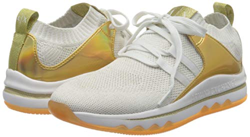 Armani Exchange Sock Sneakers, Zapatillas para Mujer, Blanco (White/Blue Gold R579), 40 EU